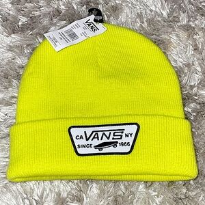 New! Vans beanie In highlighter yellow.